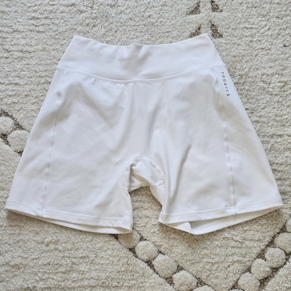 YoungLA White Bike Shorts - Picture 2 of 4